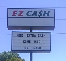 Photo of EZ CASH sign