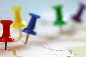 Photo of pins in map
